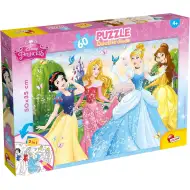 Disney Princeze 2 u 1, puzzle od 60 dijelova i bojanka 50x35cm - Lisciani