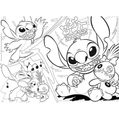 Disney Stitch 2 u 1 maxi slagalica od 24 dijela i bojanka 70x50 cm - Lisciani slika 2