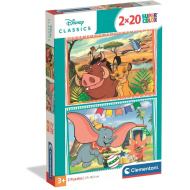 Disney klasici: Kralj lavova i Dumbo, 2x20-dijelni Supercolor puzzle - Clementoni