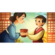 Dječak i prazna cvjetna posuda dijafilm (Serija dijapozitiva iz riznice narodnih priča)