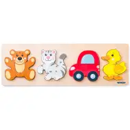Drvena puzzle slagalica za bebe, 4 komada - Woodyland
