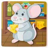 Drvena slagalica s 5 miševa za bebe - Woodyland