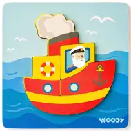 Drvena slagalica za bebe s motivom mornara, 5 komada - Woodyland