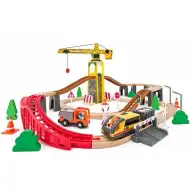 Drveni željeznički set s dizalicom - Woodyland