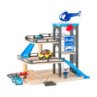 Dvokatna drvena garaža - igrački set s vozilima - Woodyland