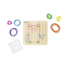 Eichhorn: Drvena Montessori geoboard – razvoj oblika, mašte i fine motorike - Simba Toys slika 2