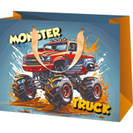 Ekskluzivna poklon-vrećica srednje veličine s motivom Monster Trucka 18x23x10 cm