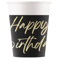 Elegantne rođendanske papirnate čaše s natpisom "Sretan rođendan", set od 8 komada, 200 ml
