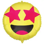 Emoji folija balon – Nasmejano lice sa zvjezdanim očima 46cm