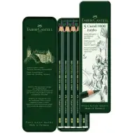 Faber-Castell: 9000 Jumbo grafitna olovka u metalnoj kutiji, set od 5 komada