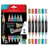 Faber-Castell: Black Edition Shake &amp; Paint dvostrani metalik marker set s 6 boja, 3 mm i 1 mm debljine