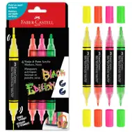 Faber-Castell: Black Edition Shake &amp; Paint dvostrani set markera u boji, 4 komada, vrhovi 3 mm i 1 mm
