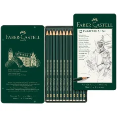 Faber-Castell: Castell 9000 grafitna olovka set od 12 komada u metalnoj kutiji slika 2