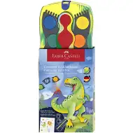 Faber-Castell: Connector set od 12 vodenih boja s povezivim paletama, s uzorkom dinosaura
