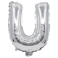 Folija balon u obliku slova srebrne boje – slovo U 32 cm