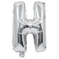Folija balon u obliku slova u srebrnoj boji – slovo H 32 cm
