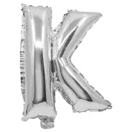 Folija balon u obliku slova u srebrnoj boji – slovo K 32 cm