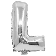 Folija balon u obliku slova u srebrnoj boji – slovo L 32 cm