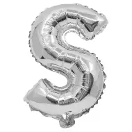 Folija balon u obliku slova u srebrnoj boji – slovo S 32 cm