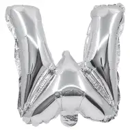Folija balon u obliku slova u srebrnoj boji – slovo W 32 cm