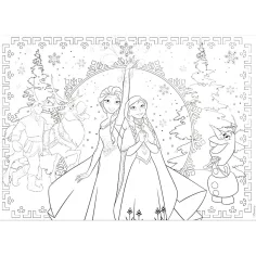 Frozen 2 u 1, puzzle od 250 dijelova i bojanka 50x35 cm - Lisciani slika 3