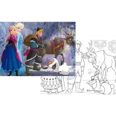 Frozen tim 2 u 1, puzzle od 108 dijelova i bojanka 70x50 cm – Lisciani slika 2