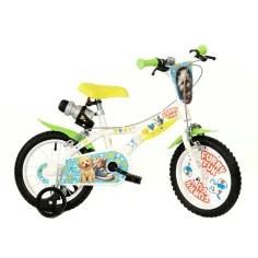 Furry Fun dječji bicikl s motivom pasa i mačaka, veličine 14 - Dino Bikes