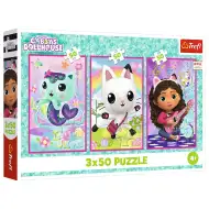 Gabi kućica za lutke s Gabijem i mačkama 3x50 komada puzzle - Trefl