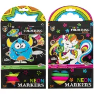 Grafix Neon set za bojanje s 40 listova i 5 flomastera