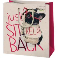 Green Grass torba za poklone s uzorkom psa čuvara srednje veličine 18x10x23cm