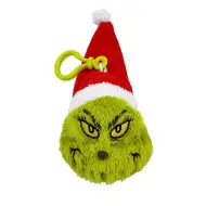 Grinch plišani privjesak za ključeve s kapom Djeda Božićnjaka, 8 cm