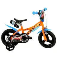 Hot Wheels 12” dječji bicikl s držačem za bocu i pomoćnim kotačima u narančasto-crnoj boji – Dino Bikes bicikl