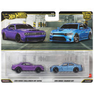 Hot Wheels: Deluxe 2018 Dodge Challenger SRT Demon i 2015 Dodge Charger SRT, set od 2 autića 1/64 - Mattel
