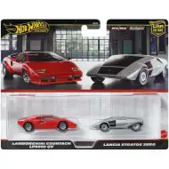 Hot Wheels Deluxe set malih automobila 2 komada Lamborghini Countach LP5000 QV i Lancia Stratos Zero - Mattel