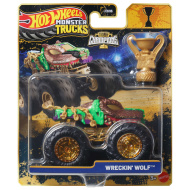 Hot Wheels Monster Trucks: Wreckin Wolf pobjednički monster autić s peharom 1/64 - Mattel