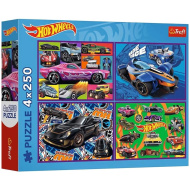 Hot Wheels trkaći automobili - set od 4 slagalice po 250 dijelova - Trefl