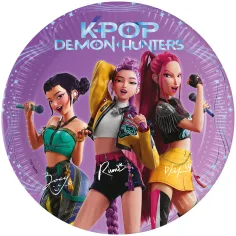 K-Pop lovci na demone — set od 8 papirnatih tanjura promjera 20 cm