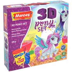 Kinetic Sand: Heros set s dinosaurusima ili ponijima s dodacima, 500g slika 3