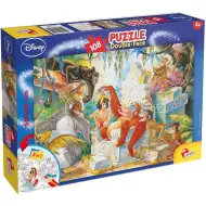 Knjiga o džungli 2 u 1, puzzle od 108 dijelova i bojanka 50x35cm - Lisciani