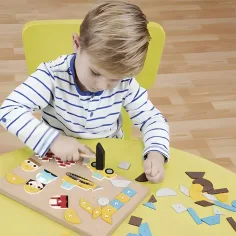 LENA: Set igračaka za čavlanje plutenih ploča - Gradilište slika 3