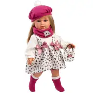Llorens: 40 cm Carla lutka s ružičastom kapom i modernom torbicom