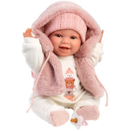 Llorens: Chloe, 38 cm plačuća lutka u ružičastom prsluku