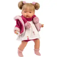 Llorens: Joelle 38 cm-ova plačuća beba s dudu u ružičastom kaputu