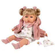 Llorens: Julia, 42 cm-ova plačuća beba s dudu u ružičastom kaputu