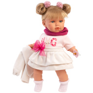 Llorens: Júlia, 42 cm plačuća lutka s dudom u suknji s mašnom.