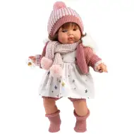 Llorens: Lola, 38 cm-ova plačljiva beba s dudom i pletenom kapom