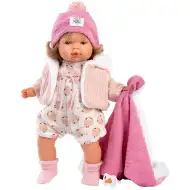 Llorens: Lola, 38 cm-ova plačuća beba s dudom i ružičastom dekom