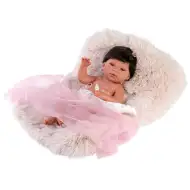 Llorens: Nica lutka visoka 40 cm s pahuljastim sivim jastukom