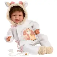 Llorens: Tala Sonrisas 44cm novorođenčad s glasom u odjeći s uzorkom žirafe