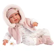 Llorens: Tina, novorođenče od 44 cm u ružičastom prsluku s kapuljačom